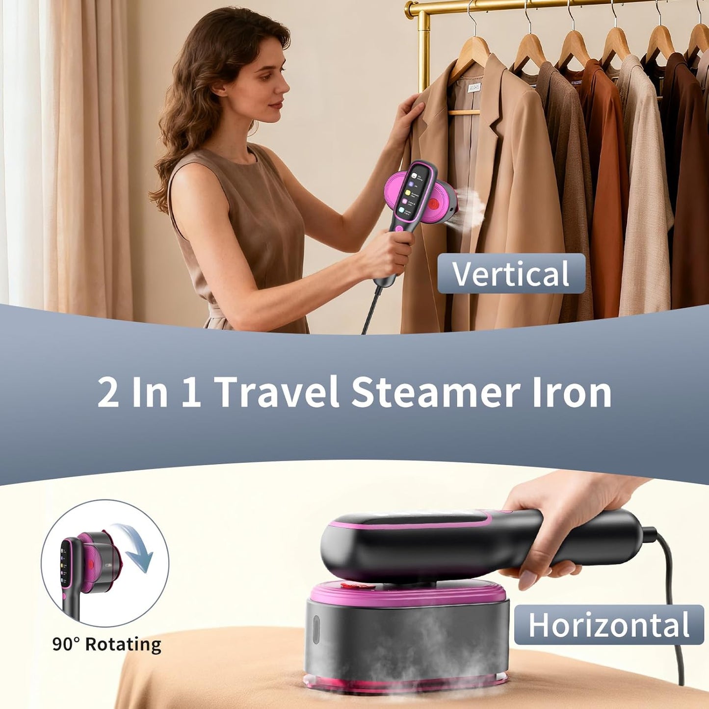 2-in-1 Handheld Steamer & Iron