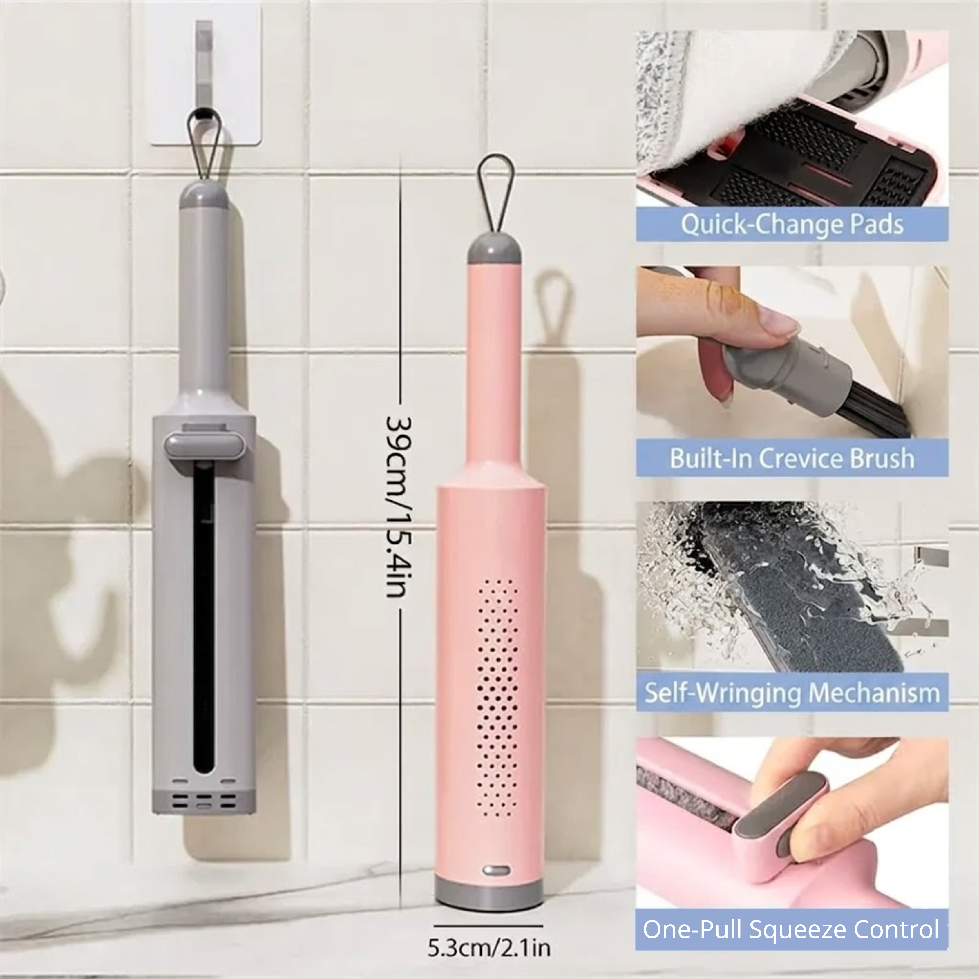 Velroxa Self-Wringing Compact Flat Mop