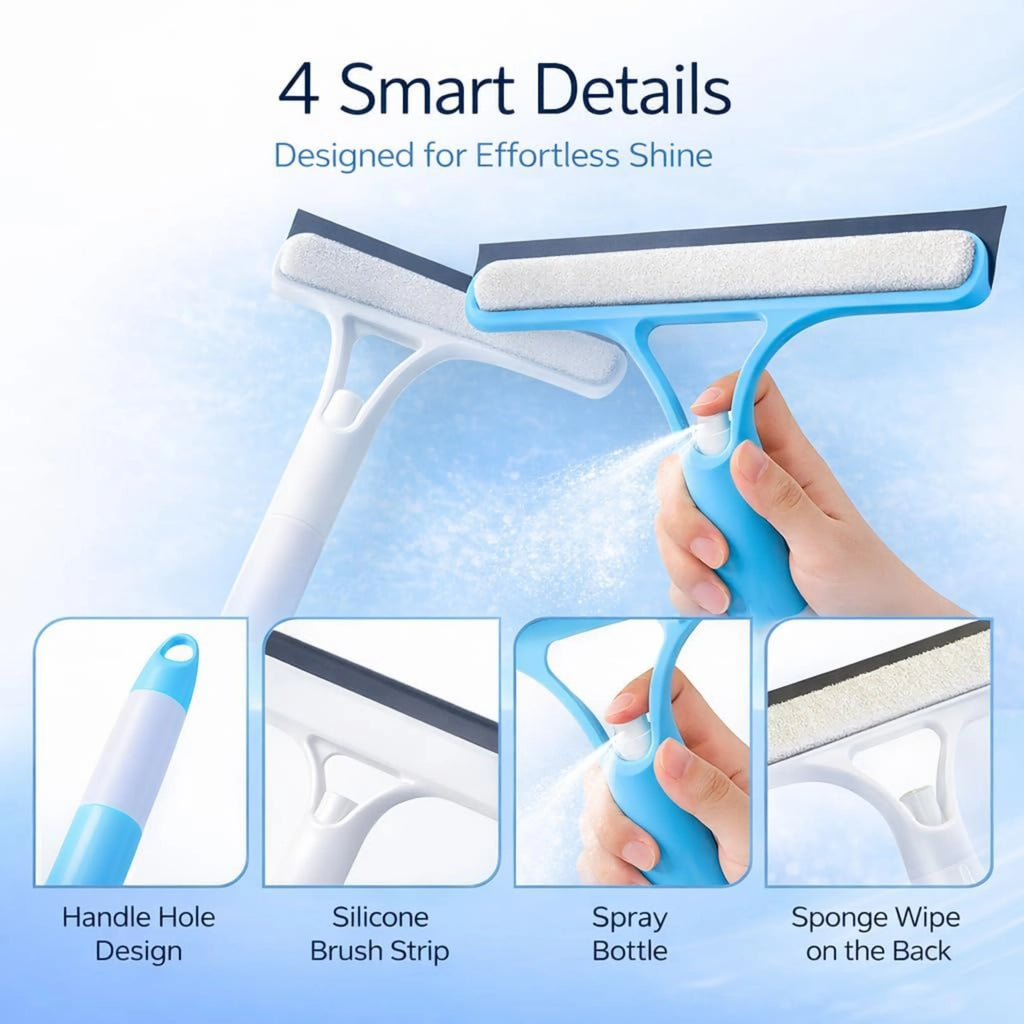 Velroxa 3-in-1 Spray Glass Wiper