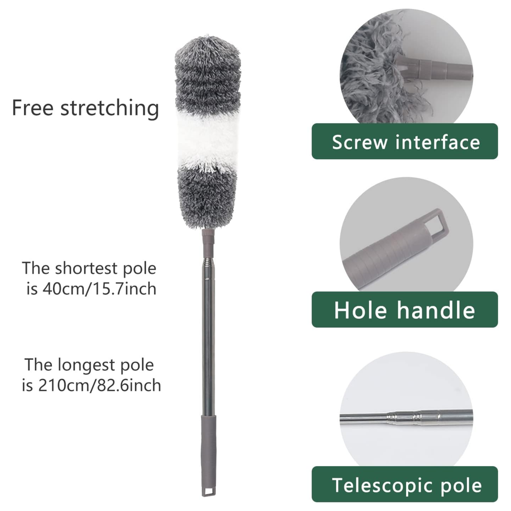 Velroxa 7.8ft Telescopic Ceiling Fan Duster Kit