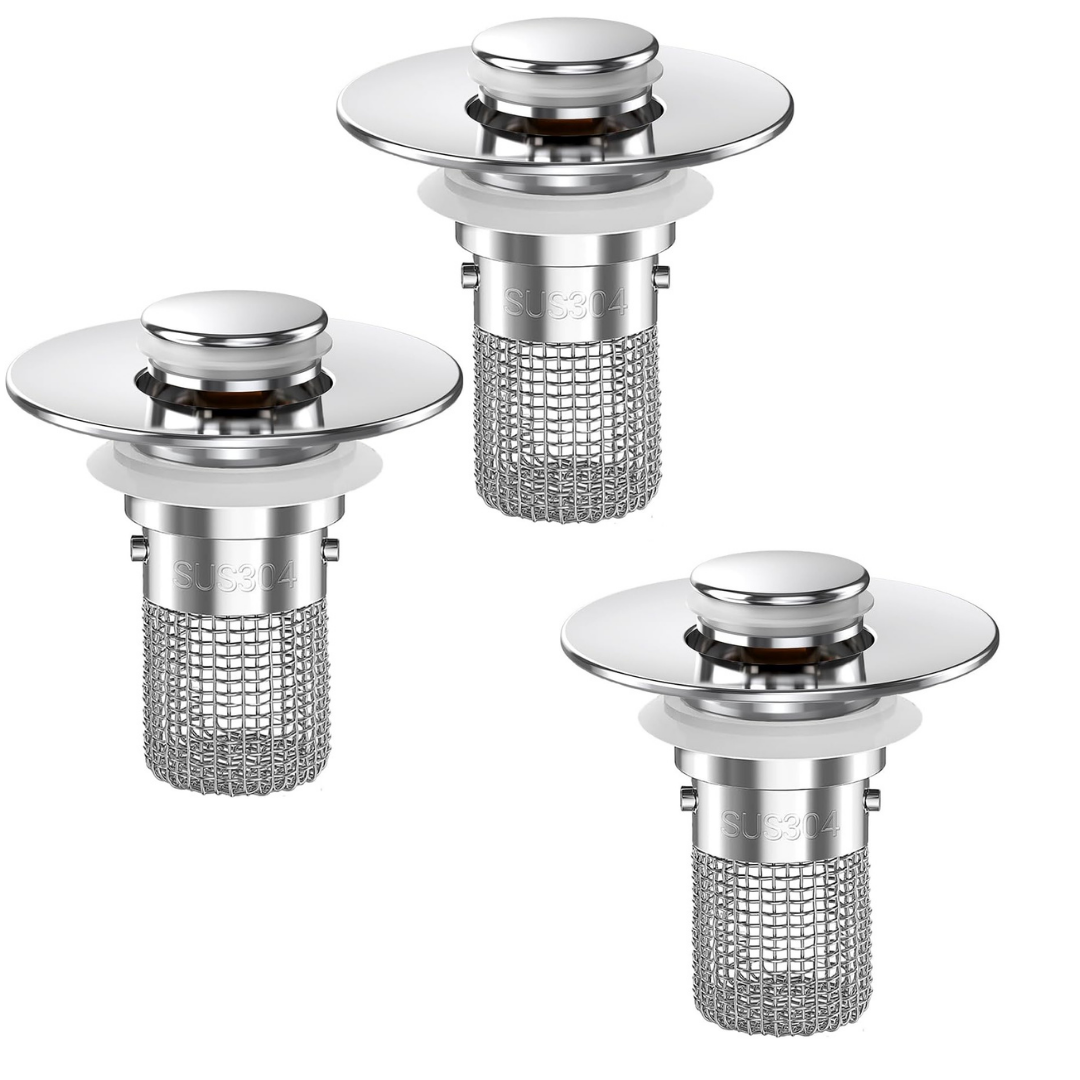 Velroxa 2-in-1 Pop-Up Sink Strainer