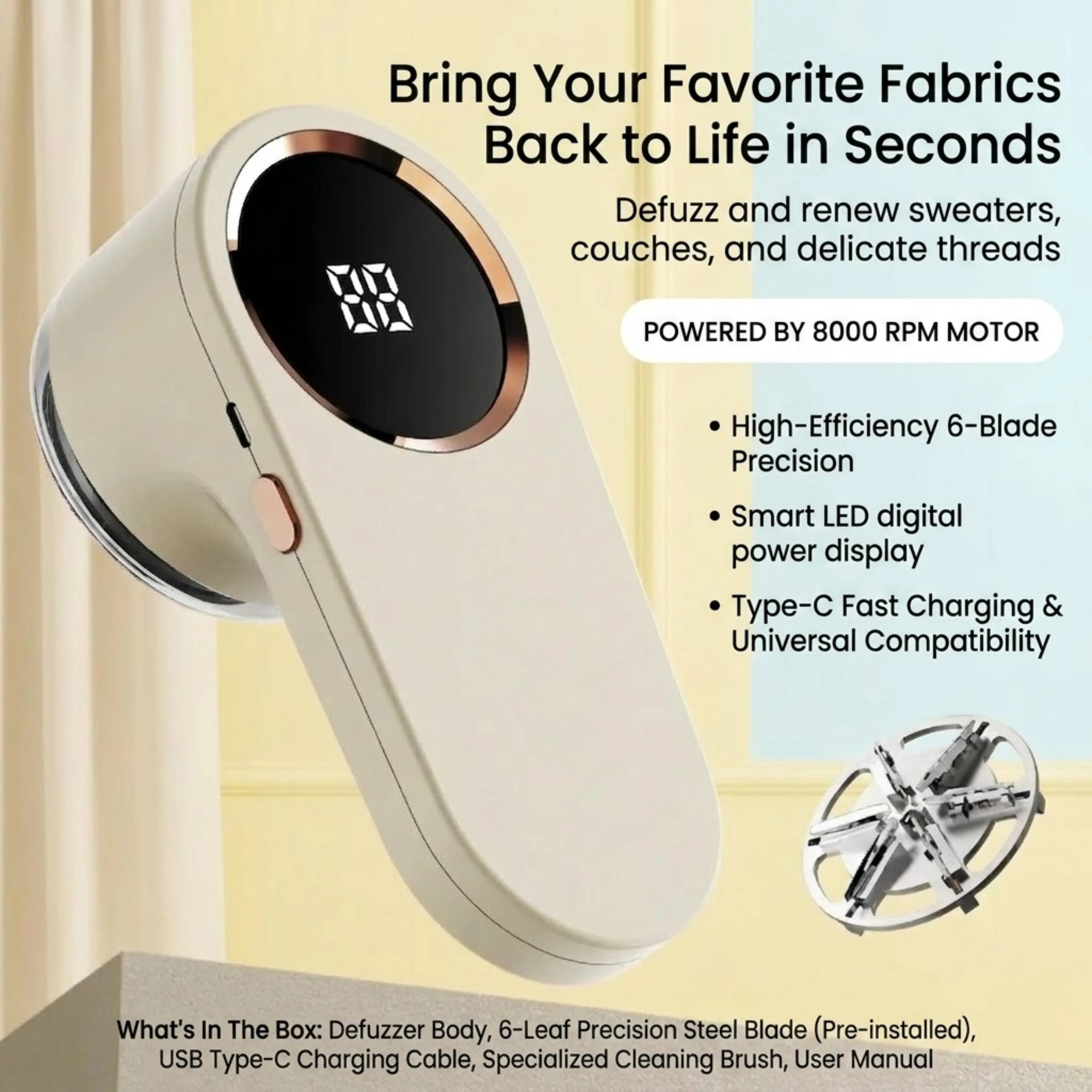Velroxa USB Rechargeable Lint Trimmer