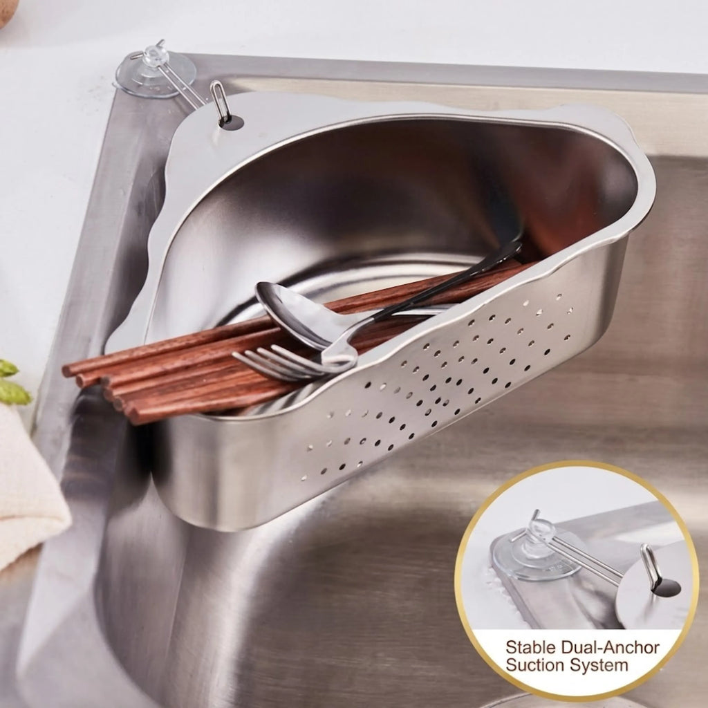 Velroxa Corner Sink Strainer & Organizer