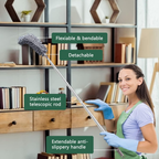 Velroxa 7.8ft Telescopic Ceiling Fan Duster Kit