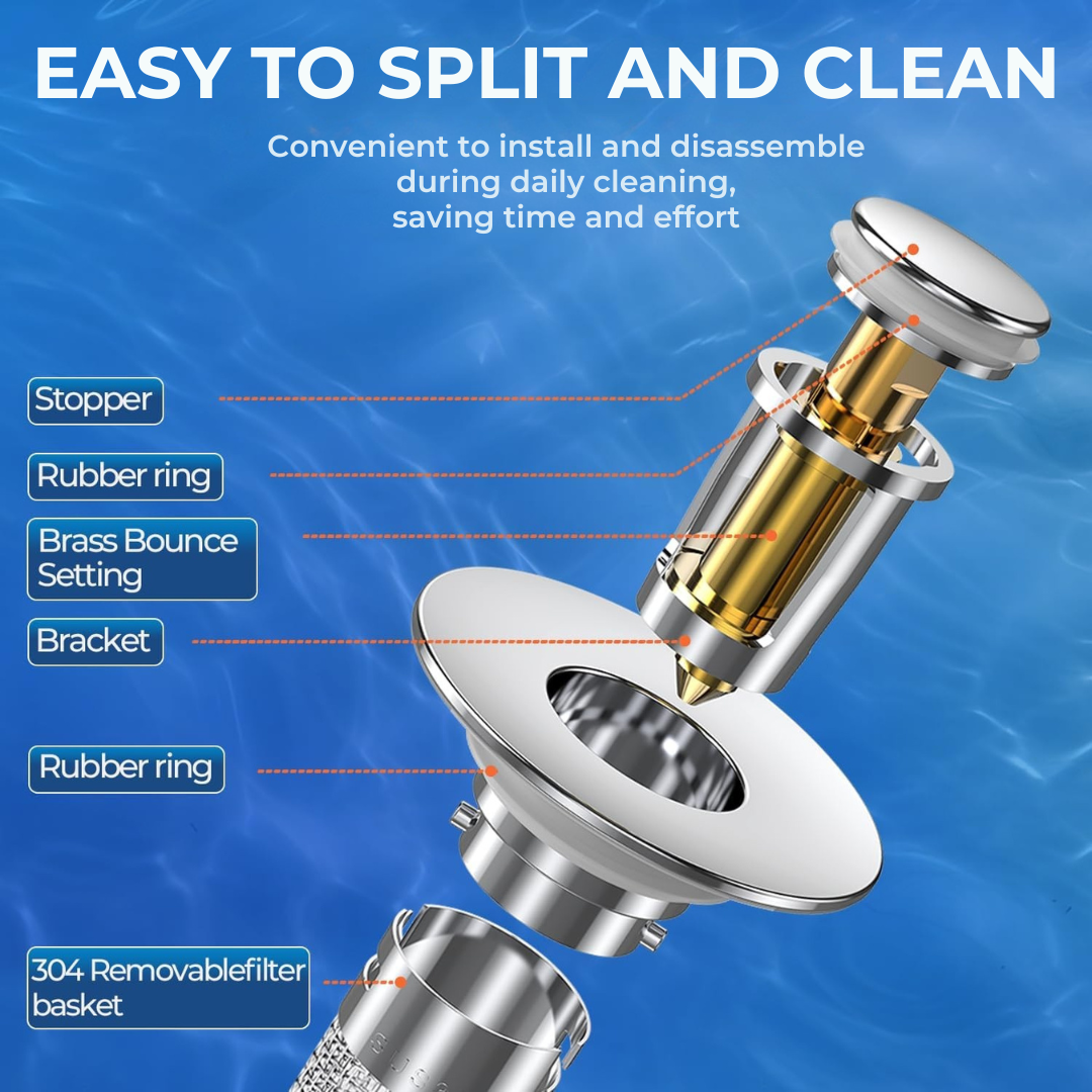 Velroxa 2-in-1 Pop-Up Sink Strainer