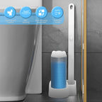 Velroxa Touch-Free Disposable Toilet Brush Kit with Wand and Refill Heads