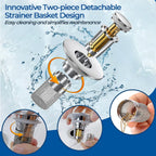 Velroxa 2-in-1 Pop-Up Sink Strainer