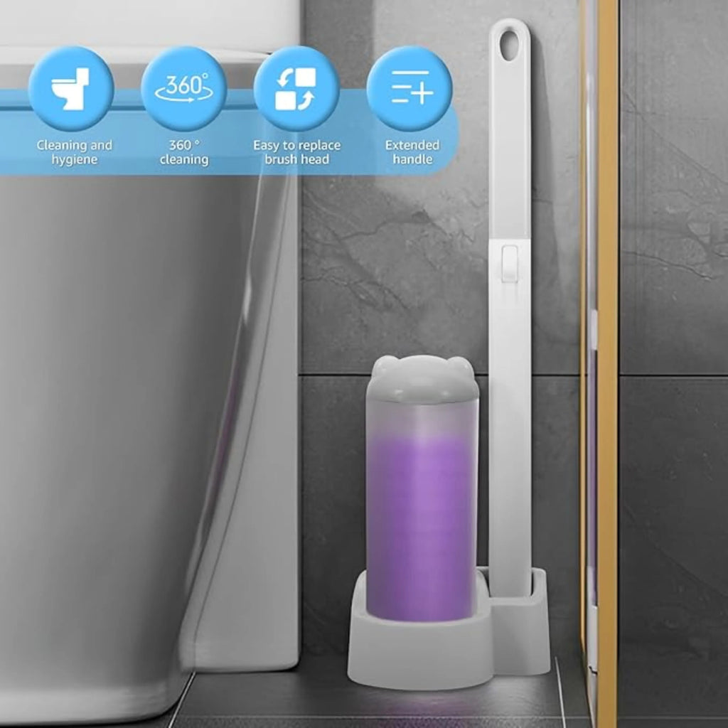 Velroxa Touch-Free Disposable Toilet Brush Kit with Wand and Refill Heads