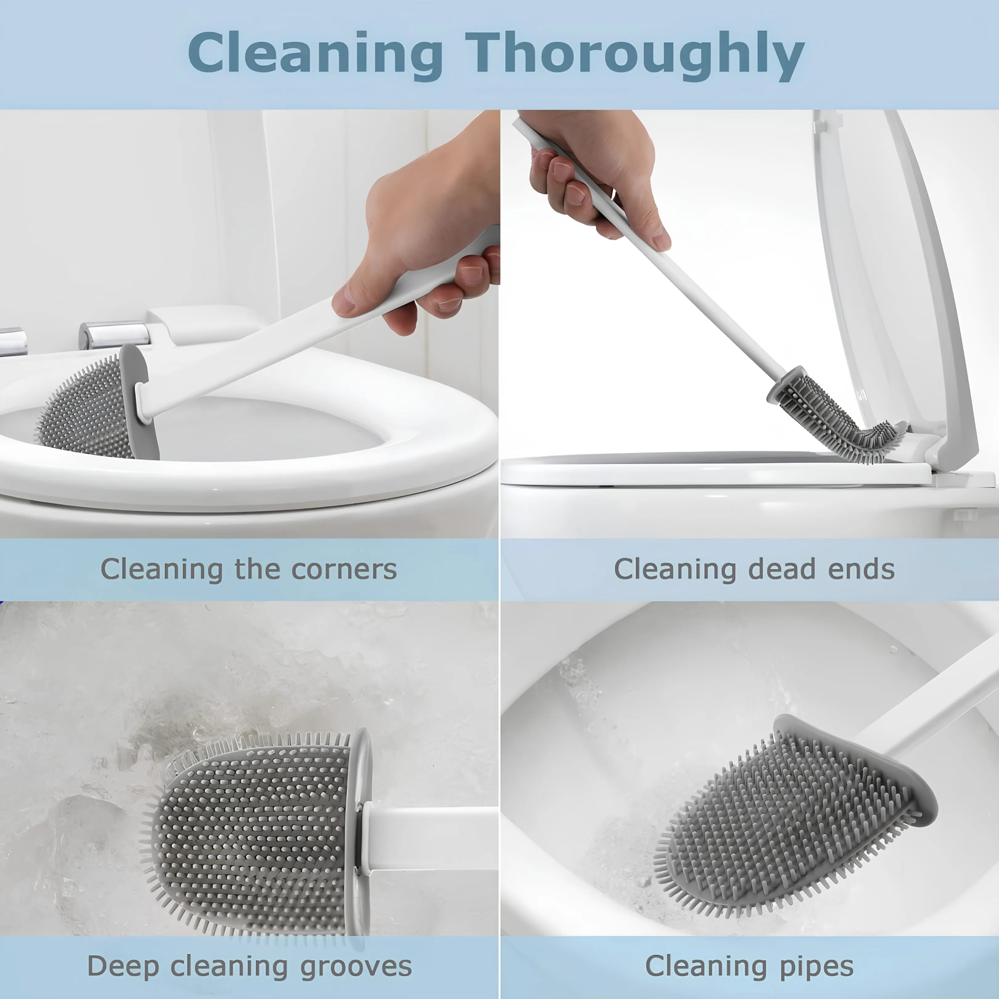 Velroxa Silicone Toilet Brush with Holder