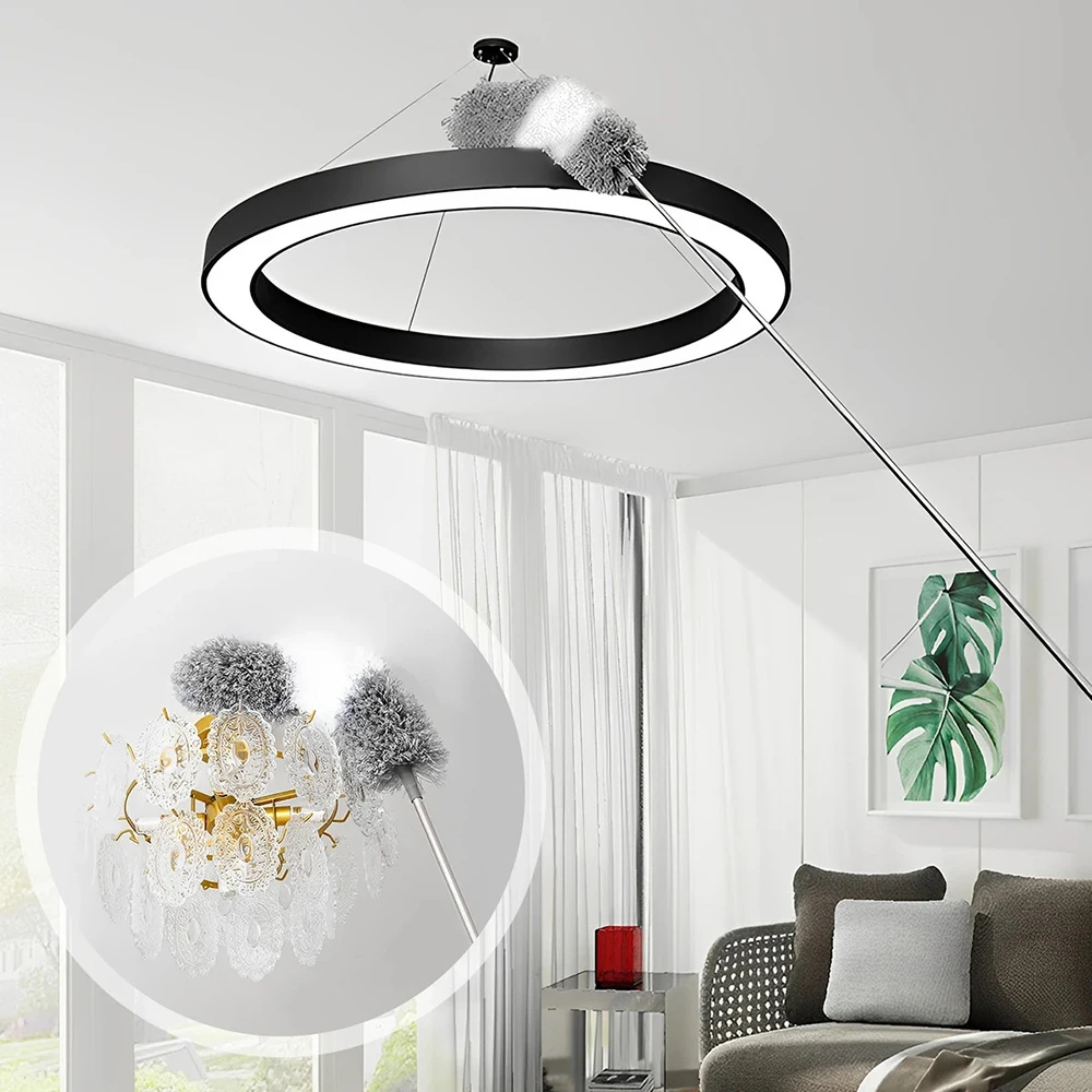 Velroxa 7.8ft Telescopic Ceiling Fan Duster Kit