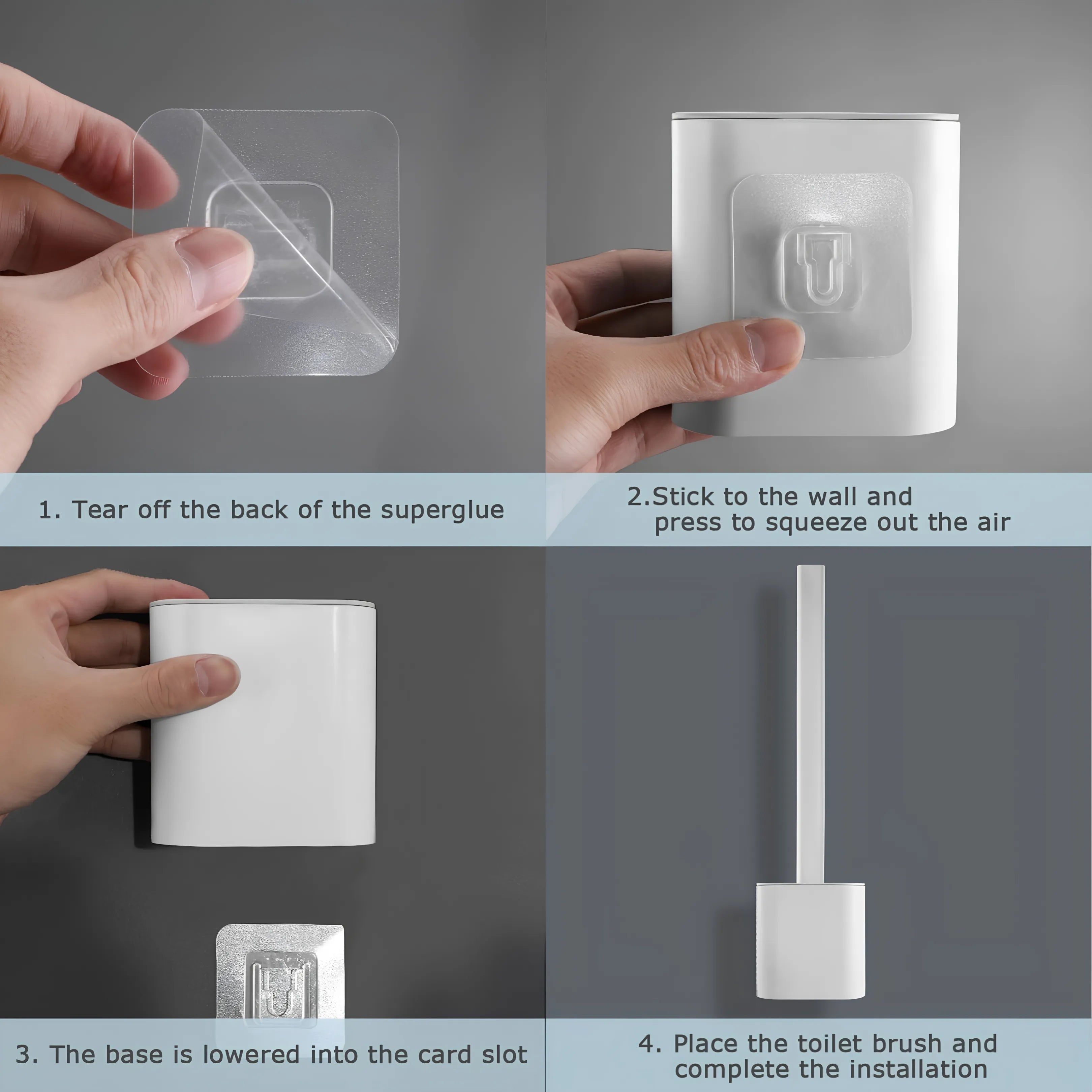 Velroxa Silicone Toilet Brush with Holder