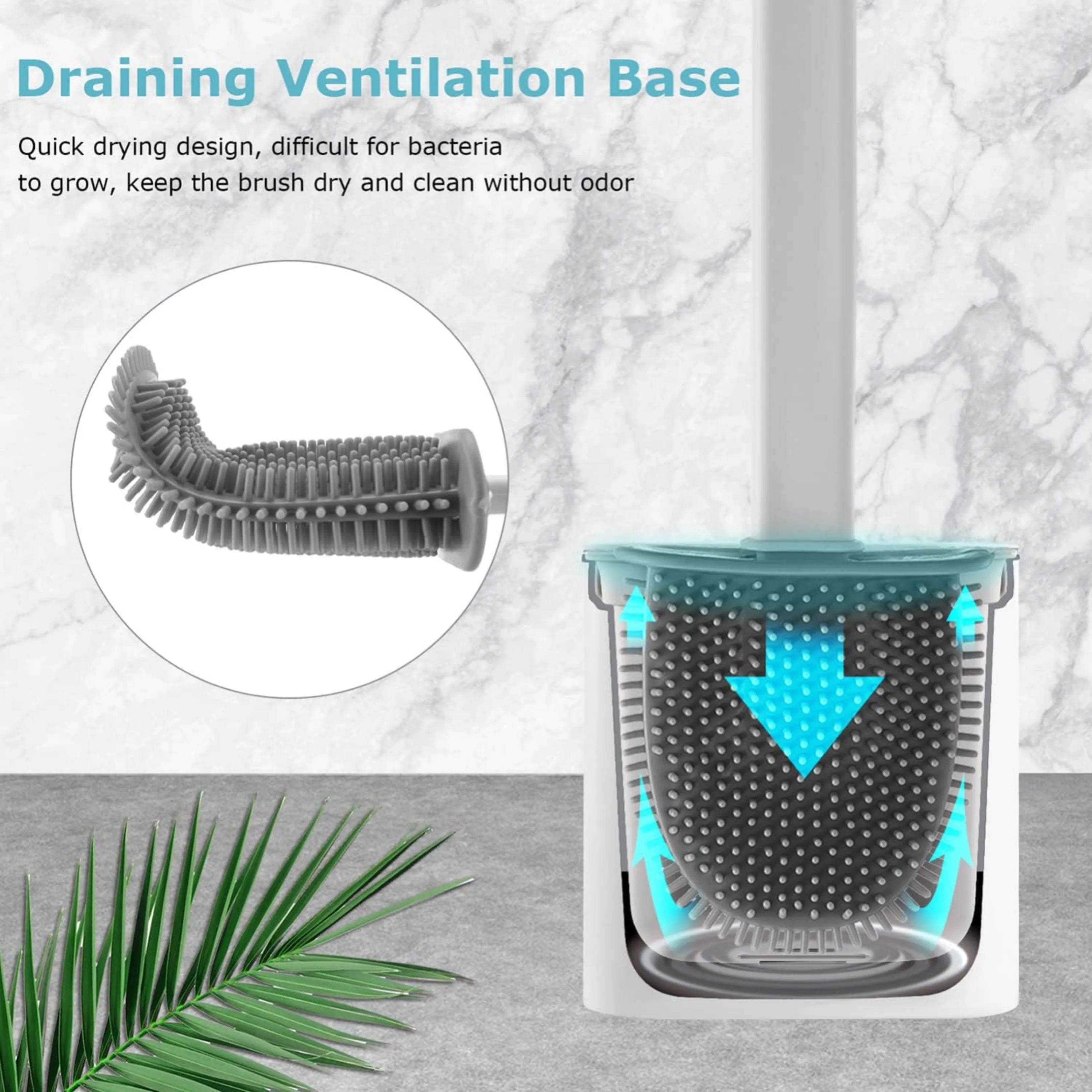Velroxa Silicone Toilet Brush with Holder