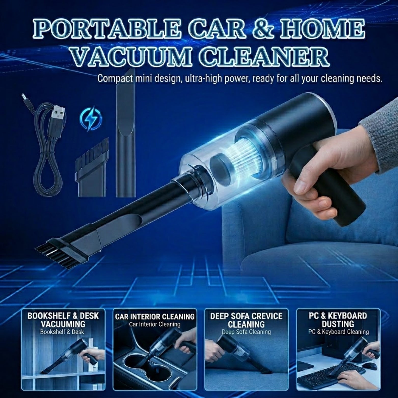 Velroxa 3-in-1 Handheld Vacuum