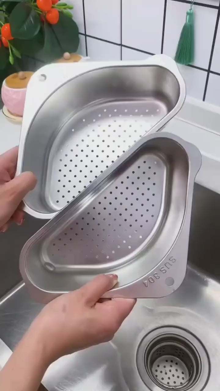 Velroxa Corner Sink Strainer & Organizer